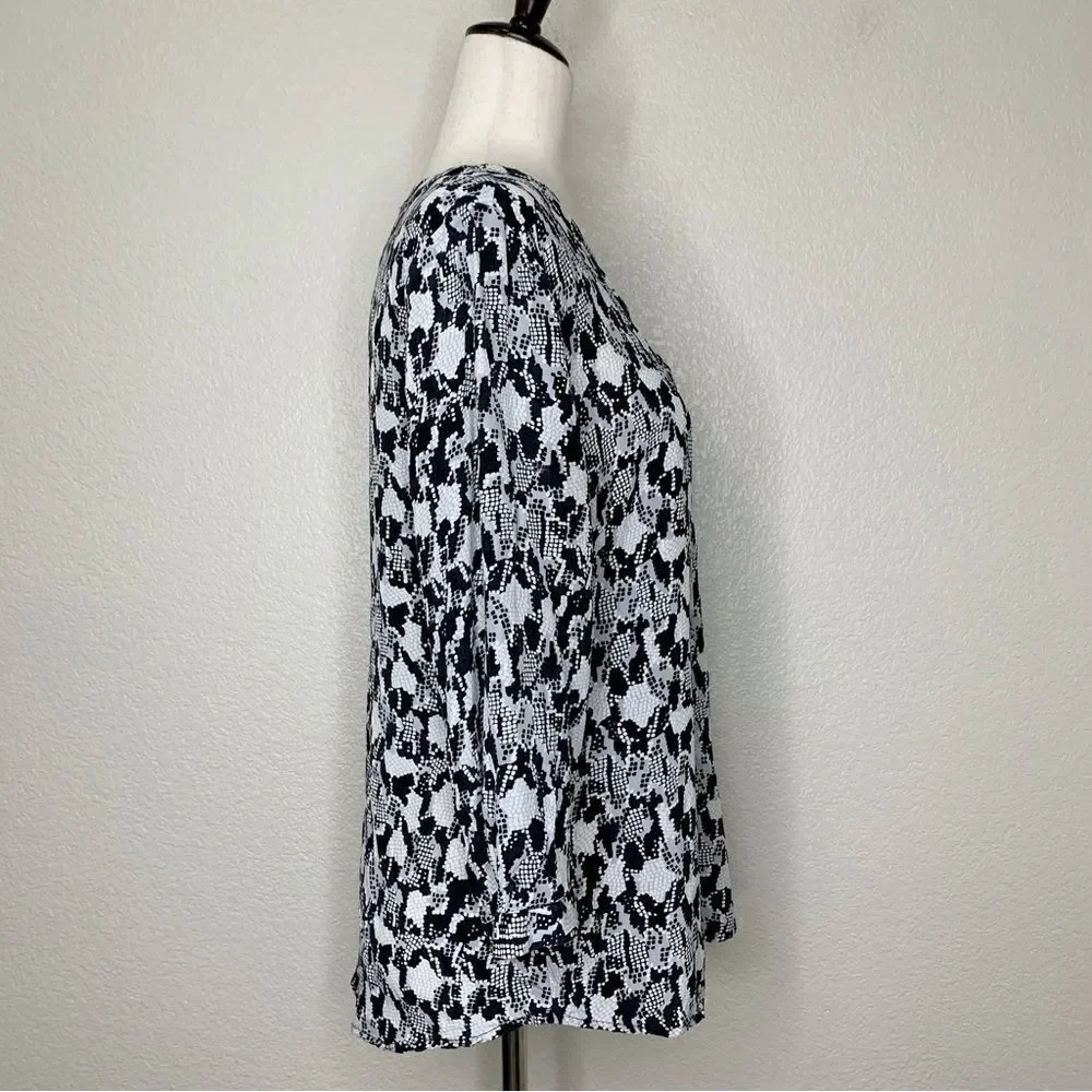 Cynthia Rowley 100% Silk Snake Skin Blouse, Sz Medium